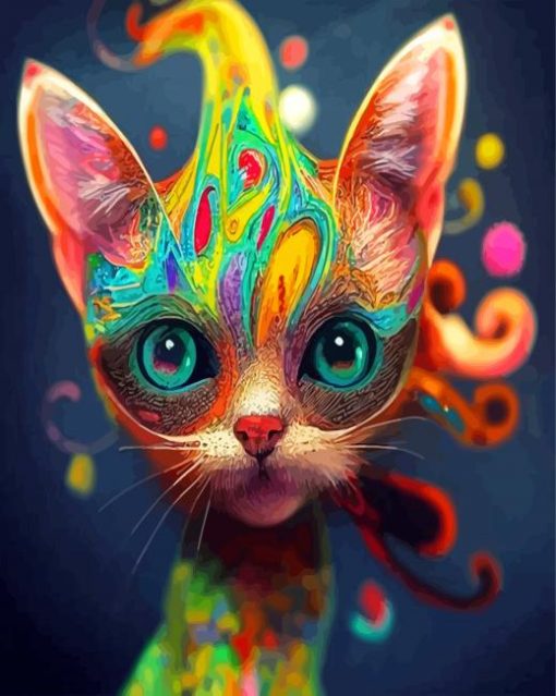 Weird Colorful Cat Paint By Number