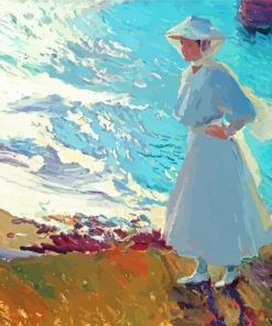 Vintage Woman In White Dress Paint By Number