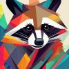 Abstract Colorful Raccoon Paint By Numbers