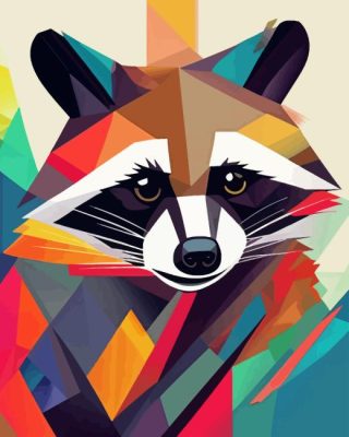 Abstract Colorful Raccoon Paint By Numbers