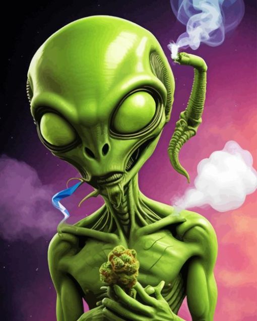 Alien Smoking Paint By Numbers