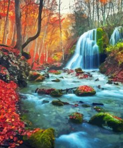 Autumn Forest River Paint By Numbers