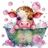 Baby Cow In Bathtub Paint By Number