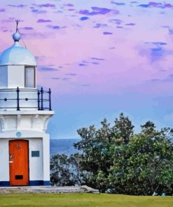 Ballina Lighthouse At Sunset Paint By Numbers