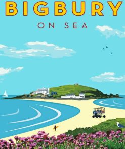 Bigbury On Sea Poster Paint By Number