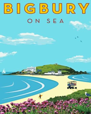 Bigbury On Sea Poster Paint By Number