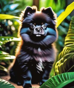 Black Pomeranian Dog Paint By Number