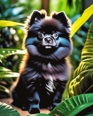 Black Pomeranian Dog Paint By Number