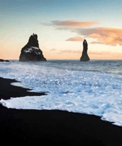 Black Sand Beach Paint By Numbers