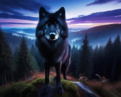 Black Wolf Paint By Number