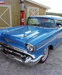 Blue 57 Chevy Car Paint By Number