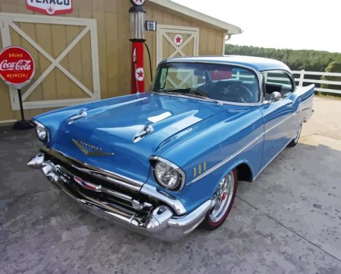 Blue 57 Chevy Car Paint By Number