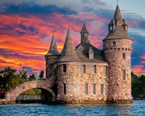 Boldt Castle At Sunset Paint By Numbers