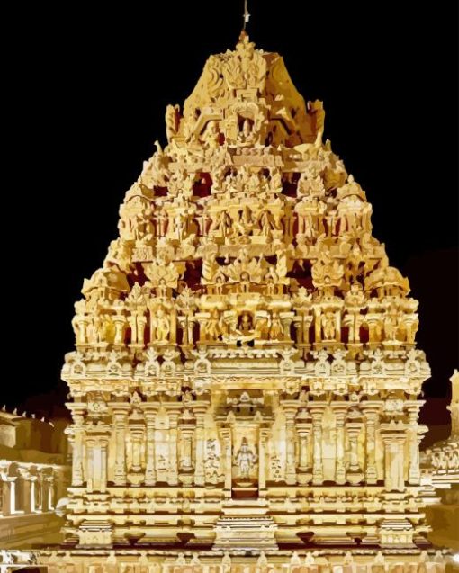 Brihadeeswara Temple In Thanjavur Paint By Numbers