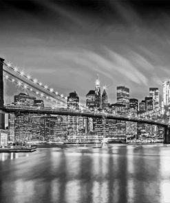 Black And White Brooklyn Bridge Paint By Numbers