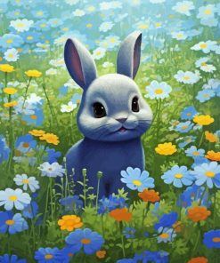 Bunny In Flower Field Painting By Numbers