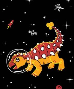 Cartoon Space Dinosaur Paint By Number