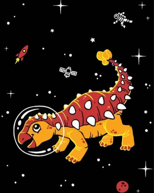 Cartoon Space Dinosaur Paint By Number