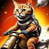 Cat On Motorcycle Paint By Number