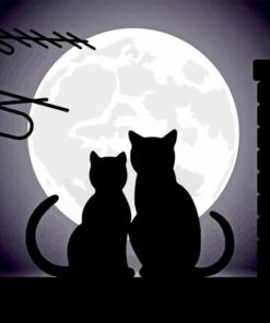 Cats In Love Silhouette Paint By Number