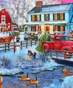 Christmas Farm Paint By Numbers