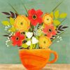 Coffee Cup And Flowers Paint By Number