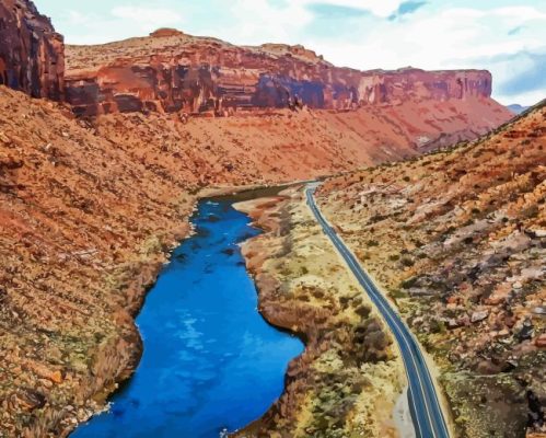 Colorado River Landscape Paint By Number