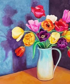 Colorful Tulips Vase Paint By Numbers