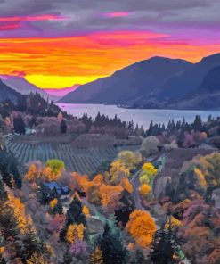 Columbia Gorge At Sunset Paint By Numbers