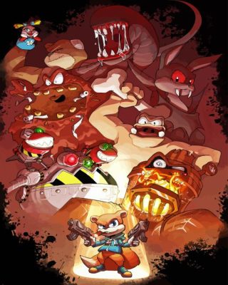 Conkers Bad Fur Day Game Paint By Number