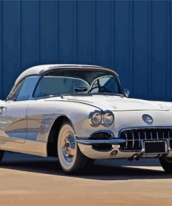 Corvette 58 White Car Paint By Numbers