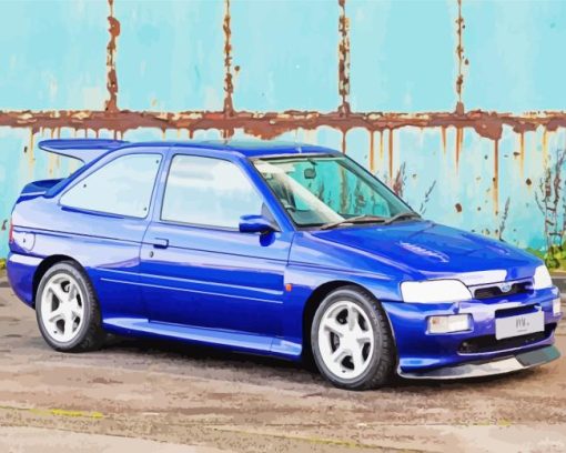 Blue Ford Escort Cosworth Paint By Numbers