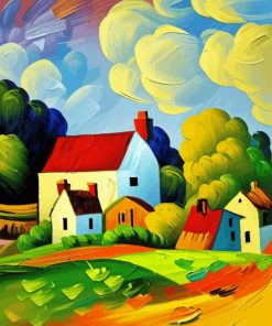 Country Cottage Scene Paint By Number