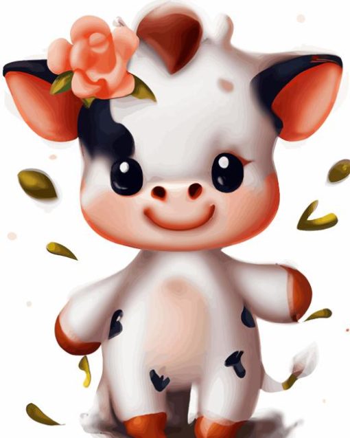 Cute Baby Cow Paint By Numbers