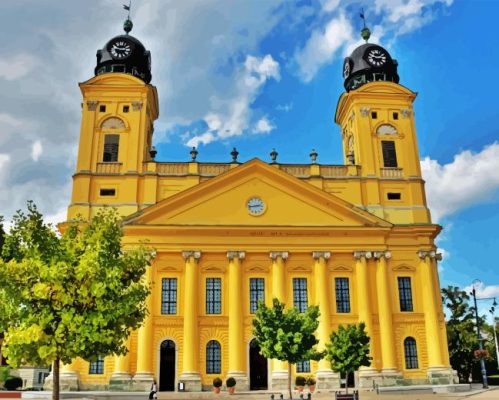 Reformed Great Church Of Debrecen Paint By Number