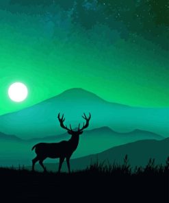 Deer Landscape Silhouette Paint By Numbers