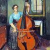 Woman With Double Bass Art Paint By Numbers