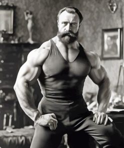 Black And White Eugen Sandow Paint By Numbers