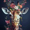 Floral Giraffe Paint By Numbers