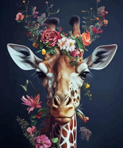 Floral Giraffe Paint By Numbers