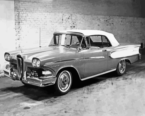 Black And White Ford Edsel Paint By Numbers