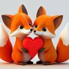 Fox Couple In Love Paint By Numbers