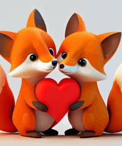 Fox Couple In Love Paint By Numbers