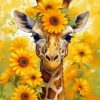 Giraffe And Sunflower Paint By Number