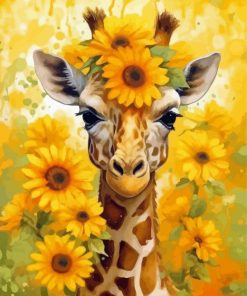 Giraffe And Sunflower Paint By Number