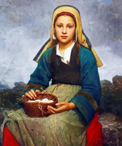 Girl With Basket Of Eggs Paint By Number