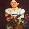 Girl With Basket Of Flowers Paint By Number