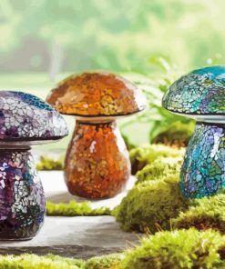 Glass Mushrooms Paint By Number