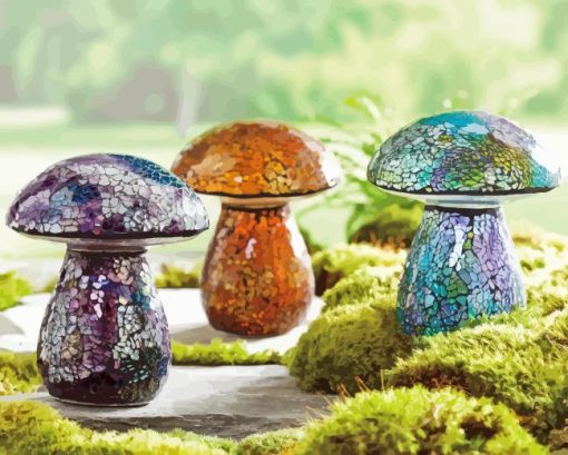 Glass Mushrooms Paint By Number