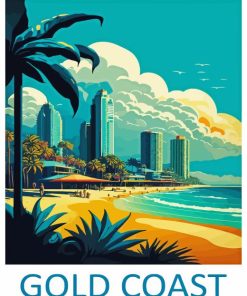 Gold Coast Australia Poster Paint By Numbers